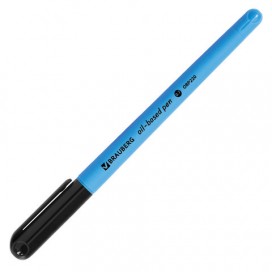 Ручка шариковая масляная BRAUBERG 'i-Stick Neon', СИНЯЯ, корпус ассорти, узел 0,7 мм, линия письма 0,35 мм, OBP220