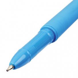 Ручка шариковая масляная BRAUBERG 'i-Stick Neon', СИНЯЯ, корпус ассорти, узел 0,7 мм, линия письма 0,35 мм, OBP220