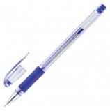 Ручка гелевая с грипом CROWN 'Hi-Jell Needle Grip', СИНЯЯ, узел 0,7 мм, линия письма 0,5 мм, HJR-500RNB