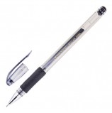 Ручка гелевая с грипом CROWN 'Hi-Jell Needle Grip', ЧЕРНАЯ, узел 0,7 мм, линия письма 0,5 мм, HJR-500RNB