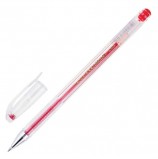 Ручка гелевая CROWN 'Hi-Jell', КРАСНАЯ, корпус прозрачный, узел 0,5 мм, линия письма 0,35 мм, HJR-500B