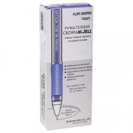 Ручка гелевая с грипом CROWN 'Hi-Jell Needle Grip', СИНЯЯ, узел 0,7 мм, линия письма 0,5 мм, HJR-500RNB