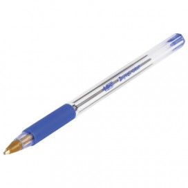 Ручка шариковая с грипом BIC 'Cristal Grip', СИНЯЯ, корпус прозрачный, узел 1 мм, линия письма 0,32 мм, 889985