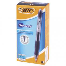 Ручка гелевая автоматическая с грипом BIC 'Gelocity Original', ЧЕРНАЯ, узел 0,7 мм, линия письма 0,35 мм, 829157