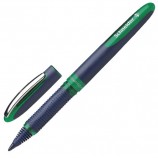 Ручка-роллер SCHNEIDER 'One Business', ЗЕЛЕНАЯ, корпус темно-синий, узел 0,8 мм, линия письма 0,6 мм, 183004