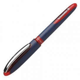 Ручка-роллер SCHNEIDER 'One Business', КРАСНАЯ, корпус темно-синий, узел 0,8 мм, линия письма 0,6 мм, 183002