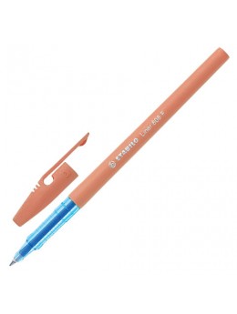 Ручка шариковая STABILO 'Liner Pastel', СИНЯЯ, корпус персиковый, узел 0,7 мм, линия письма 0,3 мм, 808FP1041-3