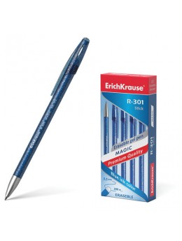 Ручка стираемая гелевая ERICH KRAUSE 'R-301 Magic Gel', СИНЯЯ, корпус синий, узел 0,5 мм, линия письма 0,4 мм, 45211