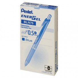 Ручка гелевая автоматическая с грипом PENTEL (Япония) 'Energel', СИНЯЯ, узел 0,5 мм, линия письма 0,25 мм, BLN75-C