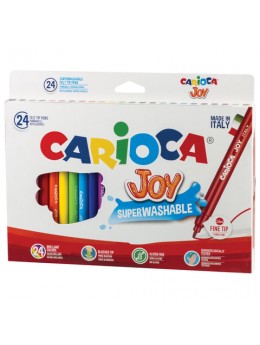 Фломастеры CARIOCA (Италия) 'Joy', 24 цвета, суперсмываемые, вентилируемый колпачок, картонная коробка, 40615