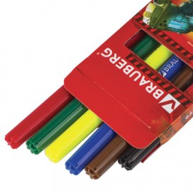 Фломастеры BRAUBERG 'Star Patrol', 6 цветов, вентилируемый колпачок, картонная упаковка, увеличенный срок службы, 150543