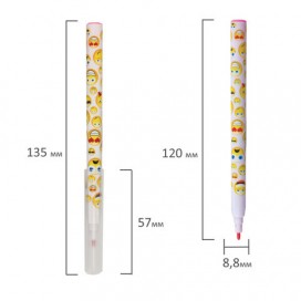 Фломастеры BRAUBERG 'Смайлики', 6 цветов, вентилируемый колпачок, корпус с печатью, пластиковая упаковка, увеличенный срок службы, 150529