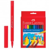 Фломастеры FABER-CASTELL, 24 цвета, смываемые, картонная упаковка, европодвес, 554224