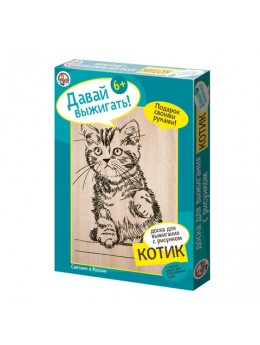 Набор досок для выжигания 'Котик' (1 с рисунком + 1 чистая), 17х23 см, 'Десятое королевство', 01569 Набор досок для выжигания 'Котик' (1 с рисунком + 1 чистая), 17х23 см, 'Десятое королевство', 01569