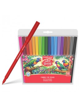 Фломастеры ERICH KRAUSE Artberry, 18 цветов, суперсмываемые, вентелируемый колпачок, пластиковая упаковка, 33051