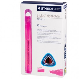 Текстмаркер STAEDTLER (Германия) 'Triplus', НЕОН РОЗОВЫЙ, трехгранный, скошенный наконечник, 2-5 мм, 3654-23