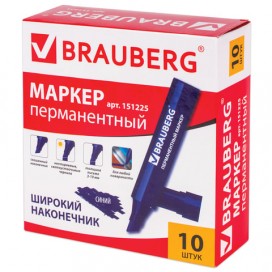 Маркер перманентный BRAUBERG 'JUMBO', СИНИЙ, ШИРОКАЯ ЛИНИЯ ПИСЬМА, скошенный наконечник, 3-10 мм, 151225