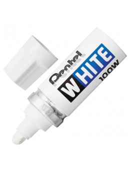 Маркер-краска лаковый PENTEL (Япония) WHITE, 6,5 мм, БЕЛЫЙ, алюминиевый корпус, длина письма 1200 м, X100W