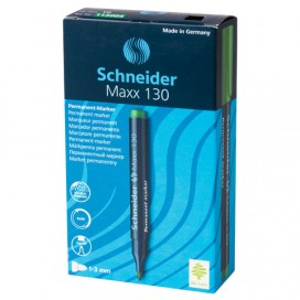 Маркер перманентный (нестираемый) SCHNEIDER (Германия) 'Maxx 130', ЗЕЛЕНЫЙ, скошенный наконечник, 1-3 мм, 113004