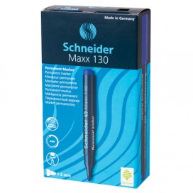 Маркер перманентный (нестираемый) SCHNEIDER (Германия) 'Maxx 130', СИНИЙ, скошенный наконечник, 1-3 мм, 113003