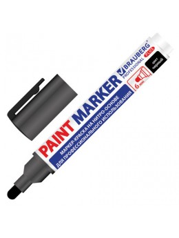 Маркер-краска лаковый (paint marker) 6 мм, ЧЕРНЫЙ, НИТРО-ОСНОВА, BRAUBERG PRO PLUS EXTRA, 151451