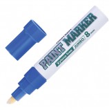 Маркер-краска лаковый (paint marker) MUNHWA 'Jumbo', 8 мм, СИНИЙ, нитро-основа, алюминиевый корпус, JPM-02
