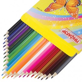 Карандаши цветные ПИФАГОР 'Сказочный мир', 24 цвета, заточенные, картонная упаковка, дизайн ассорти, 180242