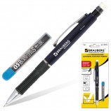 Набор BRAUBERG 'Modern': механический карандаш, корпус синий + грифели НВ, 0,5 мм, 12 штук, блистер, 180335
