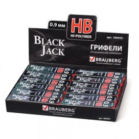 Грифели запасные BRAUBERG, КОМПЛЕКТ 20 шт., 'Black Jack' Hi-Polymer, HB, 0,9 мм, 180455