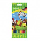 Карандаши цветные BRAUBERG 'Football match', 12 цветов, заточенные, картонная упаковка, 180534