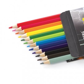 Карандаши цветные BRAUBERG 'InstaRacing', 12 цветов, заточенные, картонная упаковка с отделкой выборочным лаком, 180533