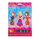 Карандаши цветные BRAUBERG 'Pretty Girls', 18 цветов, заточенные, картонная упаковка, 180557