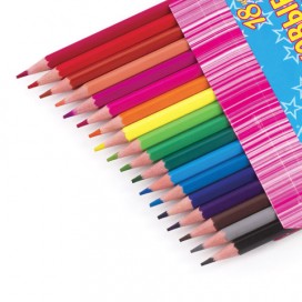 Карандаши цветные BRAUBERG 'Pretty Girls', 18 цветов, пластиковые, заточенные, картонная упаковка, 180580