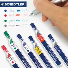 Грифели запасные STAEDTLER (Германия), КОМПЛЕКТ 12 шт., 'Mars micro', B, 0,7 мм, 250 07-B