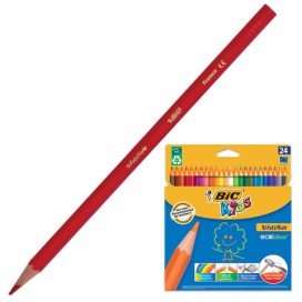 Карандаши цветные BIC 'Kids ECOlutions Evolution', 24 цвета, пластиковые, заточенные, европодвес, 937515