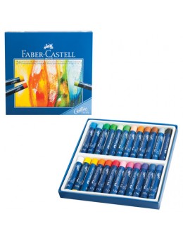 Пастель масляная художественная FABER-CASTELL 'Oil Pastels', 24 цвета, круглое сечение, 127024