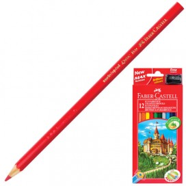 Карандаши цветные FABER-CASTELL, 12 цветов, картонная упаковка с подвесом, 120112