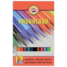Карандаши цветные художественные KOH-I-NOOR 'Progresso', 12 цветов, 7,1 мм, в лаке, без дерева, заточенные, 8756012007PZ