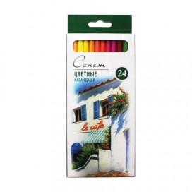 Карандаши цветные профессиональные 'Сонет', 24 цвета, в картонной упаковке с европодвесом, 13141433
