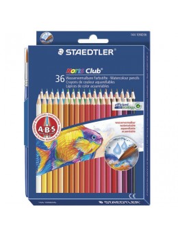 Карандаши цветные акварельные STAEDTLER (Германия) 'Noris club', 36 цветов + кисть, европодвес, 144 10ND3603