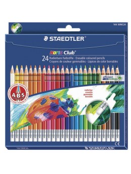 Карандаши цветные с резинкой STAEDTLER (Германия) 'Noris club', 24 цвета, заточенные, подвес, 144 50NC2412