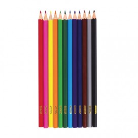 Карандаши цветные ПИФАГОР 'ЖИРАФ', 12 цветов, пластиковые, классические заточенные, 181250