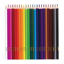 Карандаши цветные ПИФАГОР 'ЖИРАФ', 24 цвета, пластиковые, классические заточенные, 181252