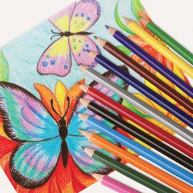 Карандаши цветные ПИФАГОР 'ЖИРАФ', 12 цветов, пластиковые, классические заточенные, 181250
