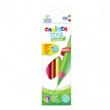 Карандаши цветные утолщенные CARIOCA 'Tita Triangular Maxi', 6 цветов, пластиковые, трехгранные, 5 мм, 42790