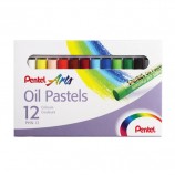 Пастель масляная художественная PENTEL 'Oil Pastels', 12 цветов, круглое сечение, картонная упаковка, PHN4-12