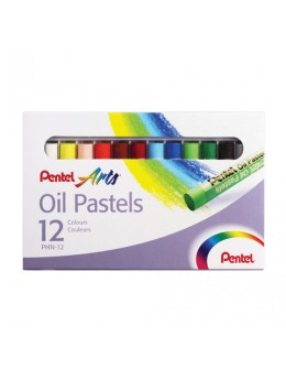 Пастель масляная художественная PENTEL 'Oil Pastels', 12 цветов, круглое сечение, картонная упаковка, PHN4-12
