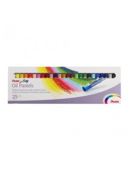 Пастель масляная художественная PENTEL 'Oil Pastels', 25 цветов, круглое сечение, картонная упаковка, PHN4-25