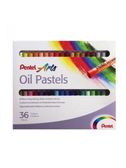 Пастель масляная художественная PENTEL 'Oil Pastels', 36 цветов, круглое сечение, картонная упаковка, PHN4-36