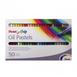 Пастель масляная художественная PENTEL 'Oil Pastels', 50 цветов, круглое сечение, картонная упаковка, PHN4-50